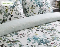 Seabreeze Botanical Duvet Cover, Bamboo Cotton, Botanical, Green,