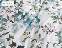 Seabreeze Botanical Duvet Cover, Bamboo Cotton, Botanical, Green,