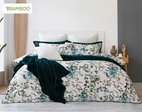 Seabreeze Botanical Duvet Cover, Bamboo Cotton, Botanical, Green,
