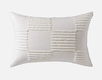 Caro Pillow Sham, Geometric, White,