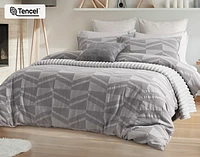 Mazama Duvet Cover, Cotton, TENCEL Lyocell, Geometric, Grey,