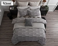 Mazama Duvet Cover, Cotton, TENCEL Lyocell, Geometric, Grey,