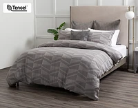 Mazama Duvet Cover, Cotton, TENCEL Lyocell, Geometric, Grey,