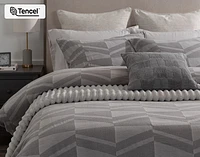 Mazama Duvet Cover, Cotton, TENCEL Lyocell, Geometric, Grey,