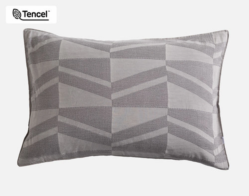 Mazama Pillow Sham, Geometric, Grey,