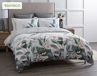 Yolanda Duvet Cover, Bamboo Cotton, Botanical, Green,