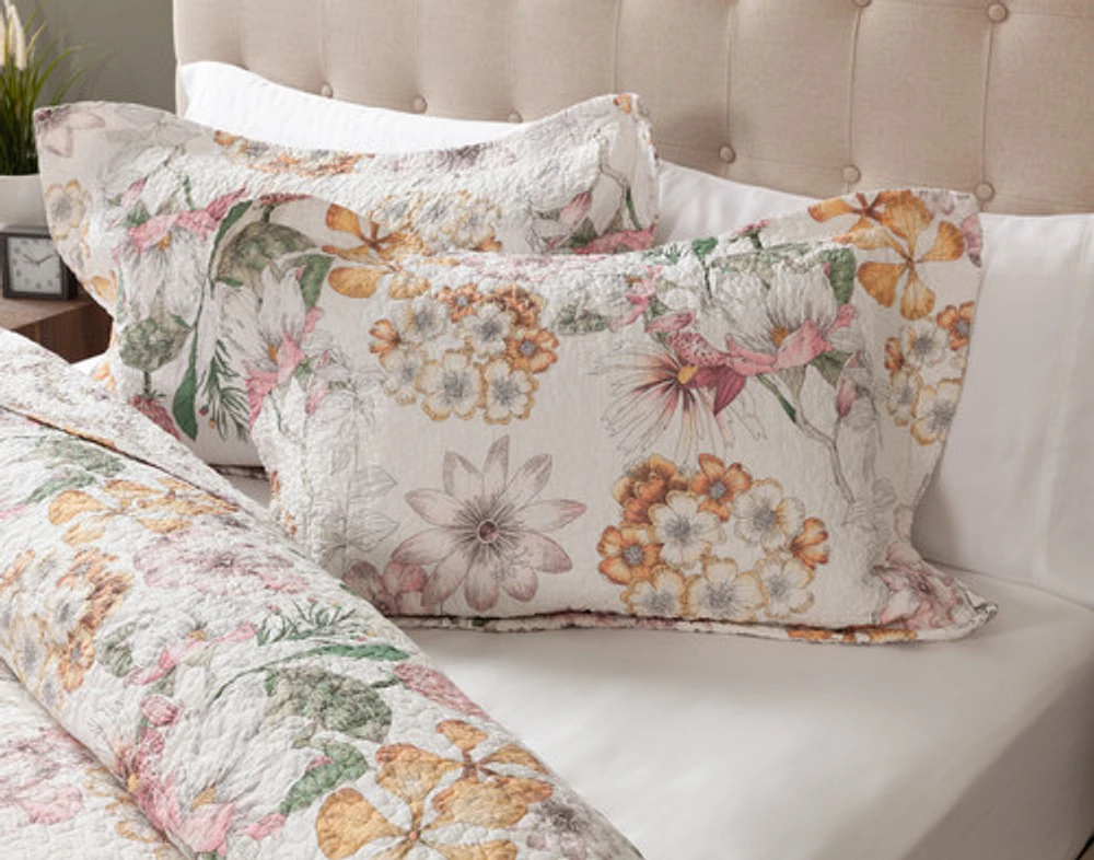 Kalbarri Cotton Quilt Set, Floral, Pink,