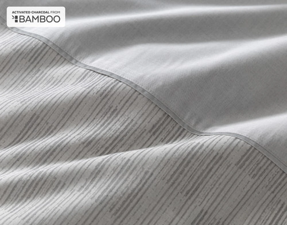 Marco Duvet Cover, Bamboo Cotton, Geometric, Grey,