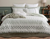 Tazio Duvet Cover, Cotton Set, Geometric, Green,
