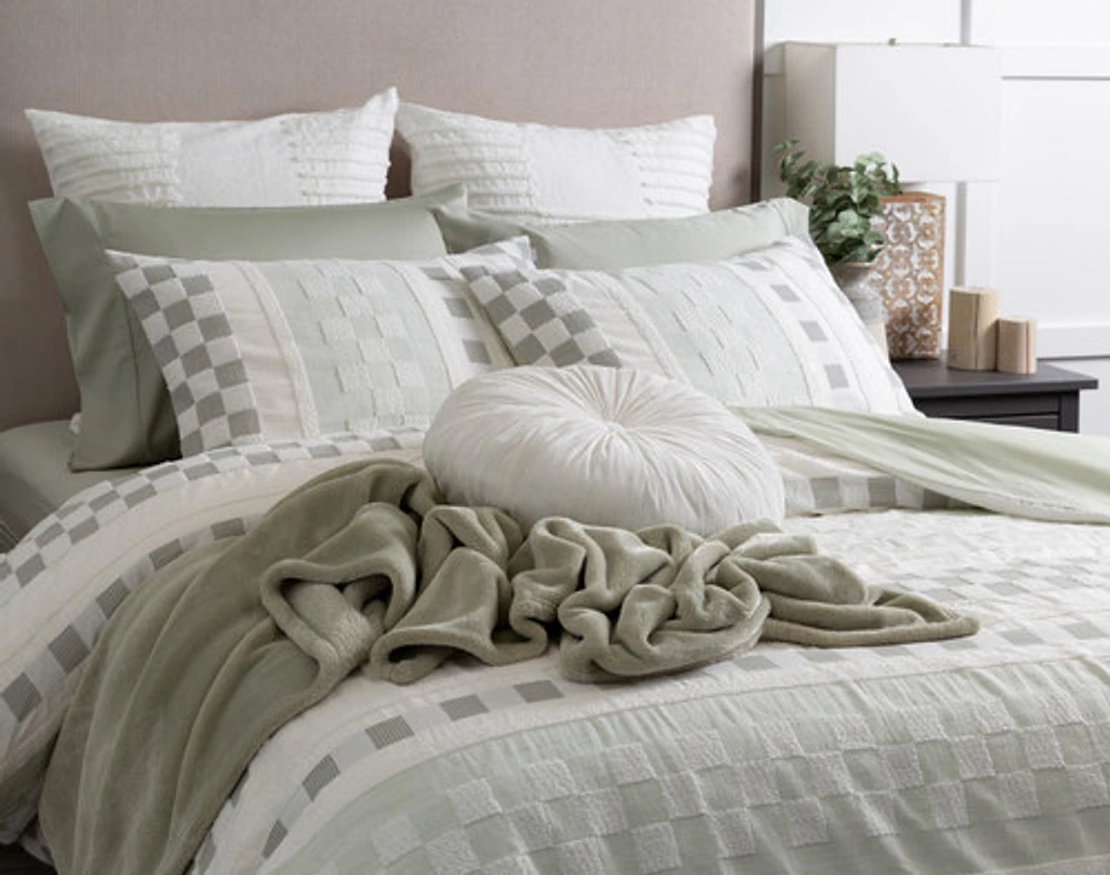 Tazio Duvet Cover, Cotton Set, Geometric, Green,