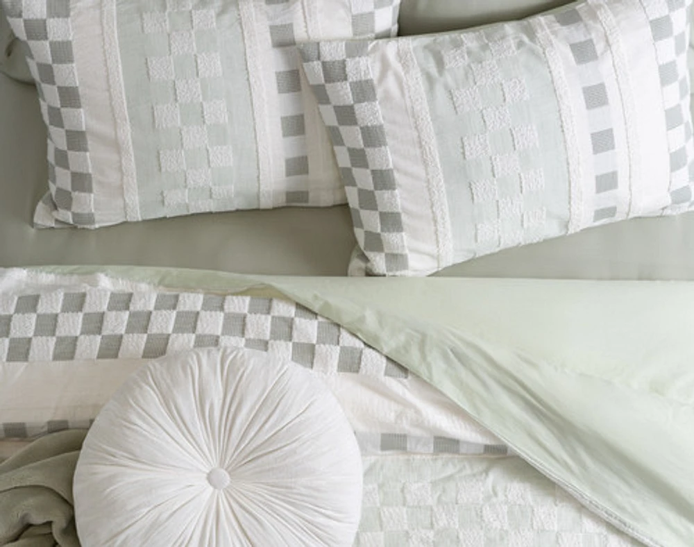 Tazio Duvet Cover, Cotton Set, Geometric, Green,