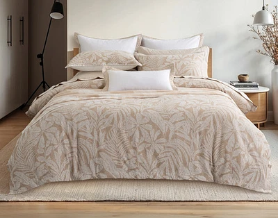 Dorado Duvet Cover, Cotton, Botanical, Beige,