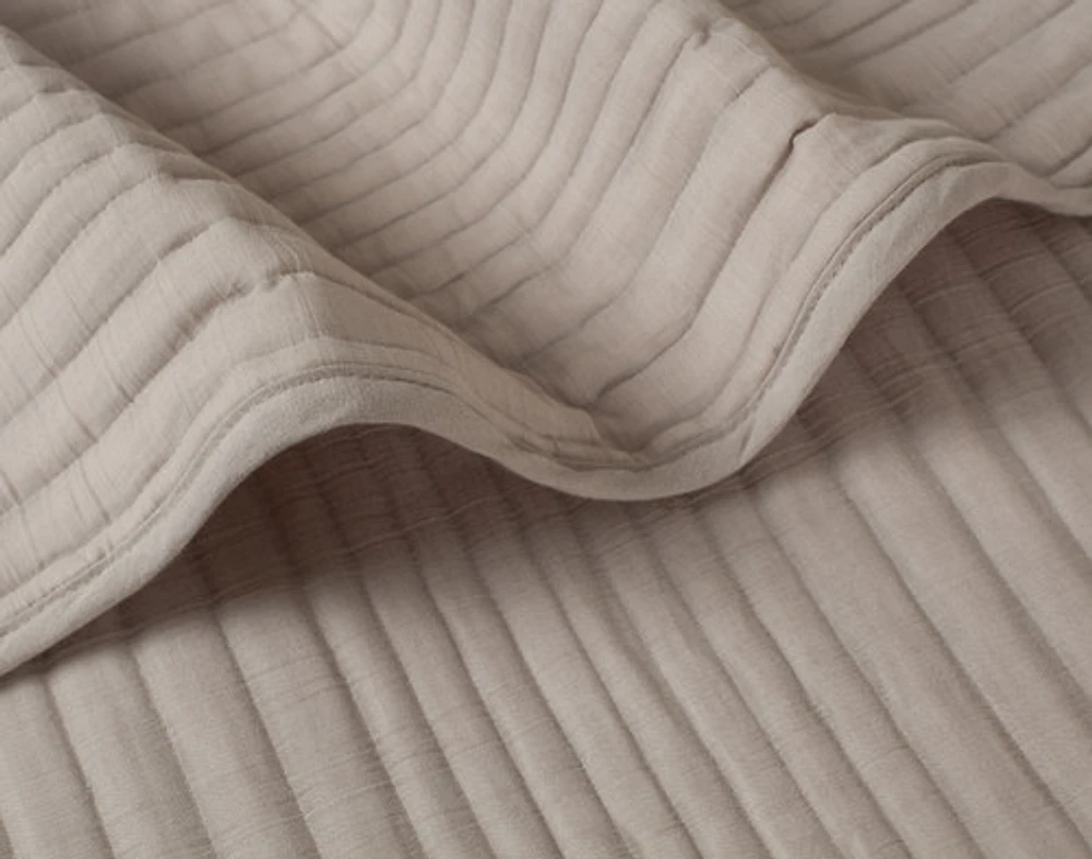 Mica Quilt Set, Geometric, Beige,