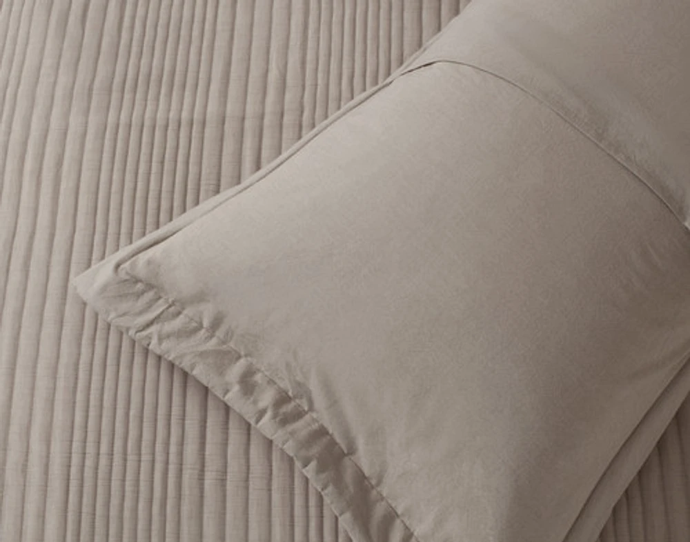 Mica Quilt Set, Geometric, Beige,