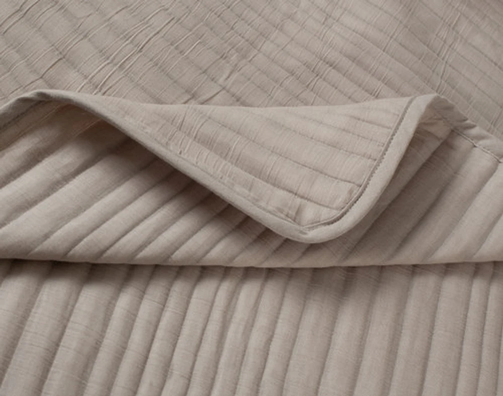 Mica Quilt Set, Geometric, Beige,