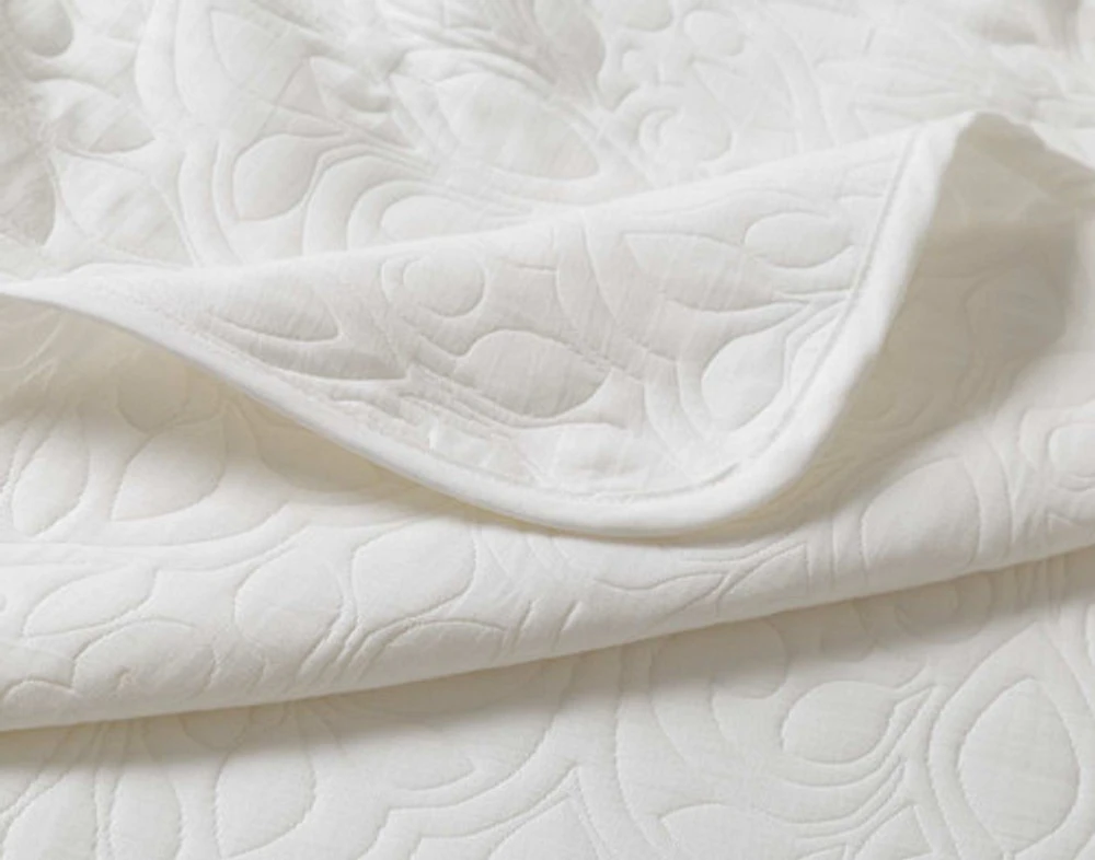 Claire Quilt Set, Geometric, White,