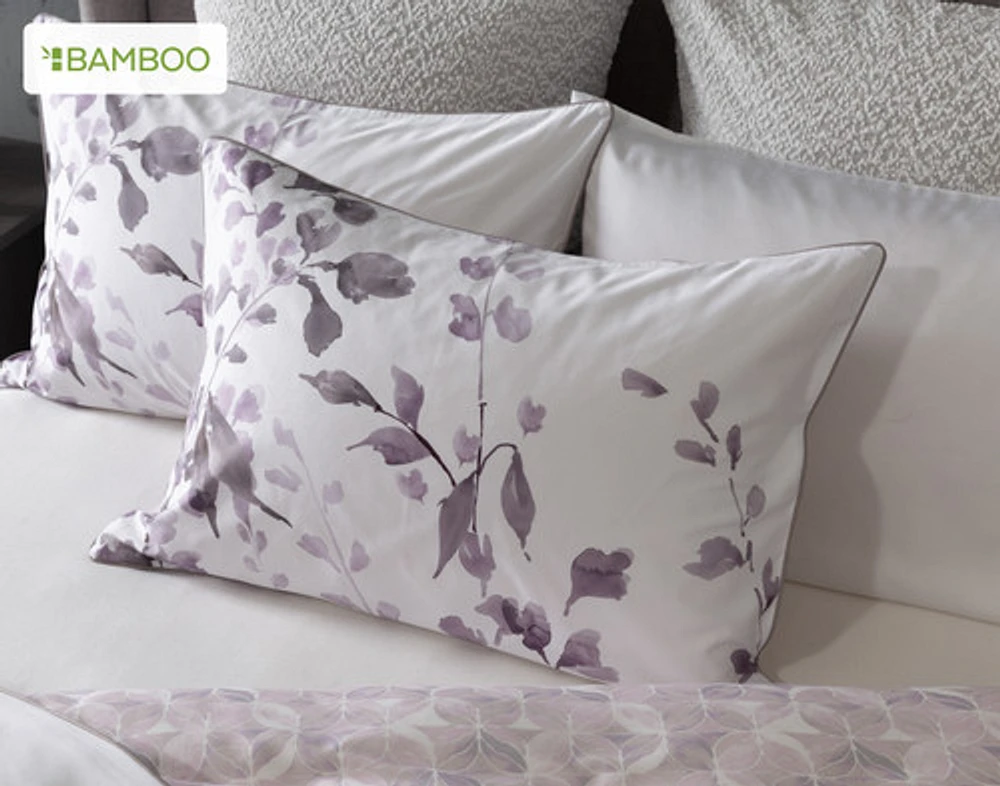 Casano Duvet Cover, Bamboo Cotton, Botanical, White,