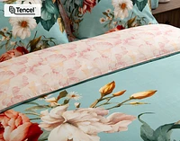 Rosetti Floral Duvet Cover, TENCEL Lyocell, Floral, Blue,