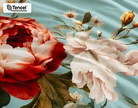 Rosetti Floral Duvet Cover, TENCEL Lyocell, Floral, Blue,