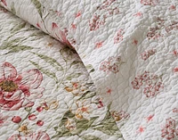Belle Cotton Quilt Set, Floral, Pink,