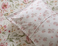 Belle Cotton Quilt Set, Floral, Pink,