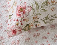 Belle Cotton Quilt Set, Floral, Pink,