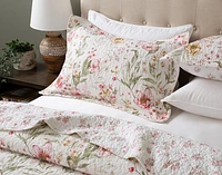 Belle Cotton Quilt Set, Floral, Pink,