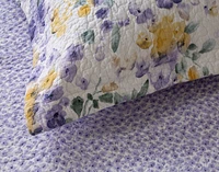 Keiley Cotton Quilt Set, Floral, Purple,