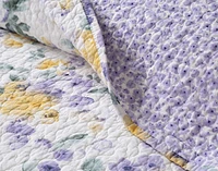 Keiley Cotton Quilt Set, Floral, Purple,