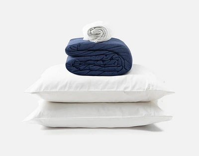 3-Piece Cooling Bamboo Bedding Bundle - Navy, Blue