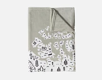 Canada Map Fleece Throw, Scenic, White