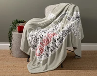 Canada Map Fleece Throw, Scenic, White