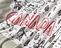 Canada Map Fleece Throw, Scenic, White