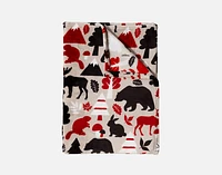 Canada Wildlife Fleece Throw, Scenic, Beige