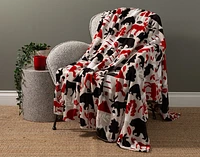 Canada Wildlife Fleece Throw, Scenic, Beige