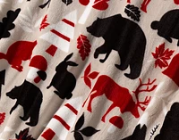 Canada Wildlife Fleece Throw, Scenic, Beige