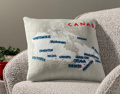 Canada Map Square Cushion