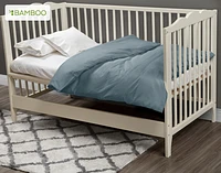3-Piece Crib-Sized Bamboo Cotton Bedding Bundle - Spruce, RDS Certified, Green