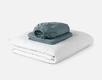 3-Piece Crib-Sized Bamboo Cotton Bedding Bundle - Spruce, RDS Certified, Green