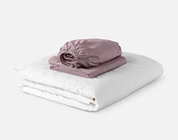 3-Piece Crib-Sized Bamboo Cotton Bedding Bundle - Orchid, RDS Certified, Purple