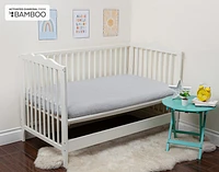 3-Piece Crib-Sized Bamboo Cotton Bedding Bundle - Charcoal, RDS Certified, Grey
