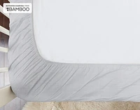 3-Piece Crib-Sized Bamboo Cotton Bedding Bundle - Charcoal, RDS Certified, Grey