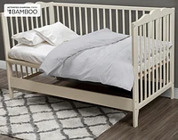 3-Piece Crib-Sized Bamboo Cotton Bedding Bundle - Charcoal, RDS Certified, Grey