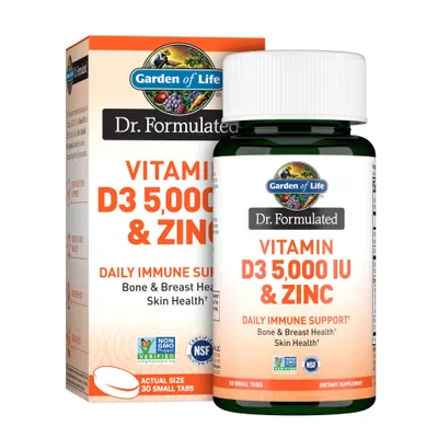Dr. Formulated Vitamin D3 5,000 IU &  Zinc 30ct
