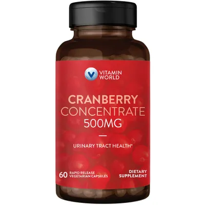 Cranberry Concentrate 500 mg Equivalent to 25,000 mg of Fresh Cranberries