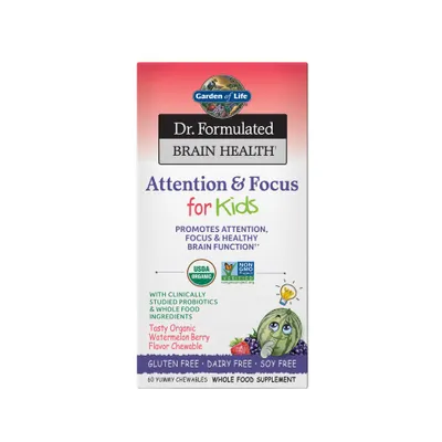 Dr. Formulated BRAIN HEALTH Attention & Focus for Kids - Watermelon Berry Flavor