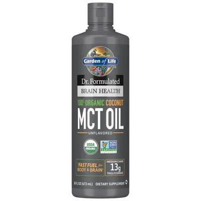 Dr. Formulated BRAIN HEALTH 100% Organic Coconut MCT Oil