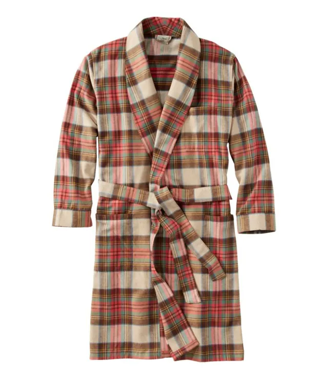 L.L. Bean Men's Scotch Plaid Flannel Robe, Sherpa-Lined