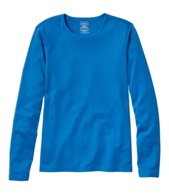 Women's Pima Cotton Tee, Long-Sleeve Crewneck