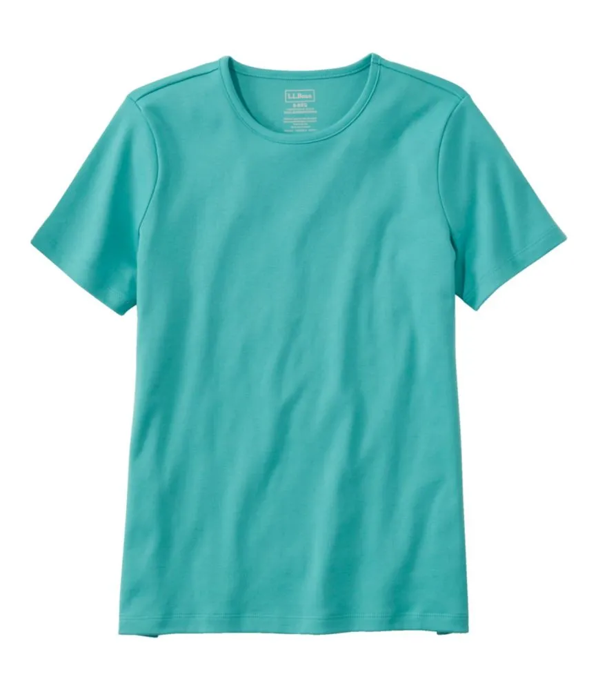 Women's Pima Cotton Tee, Short-Sleeve Crewneck